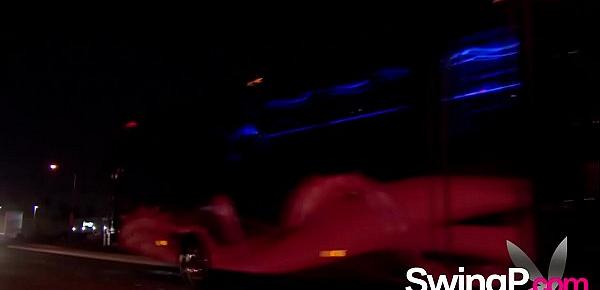  Swingers are going wild in a limousine